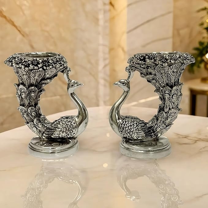 Silver Plated Peacock